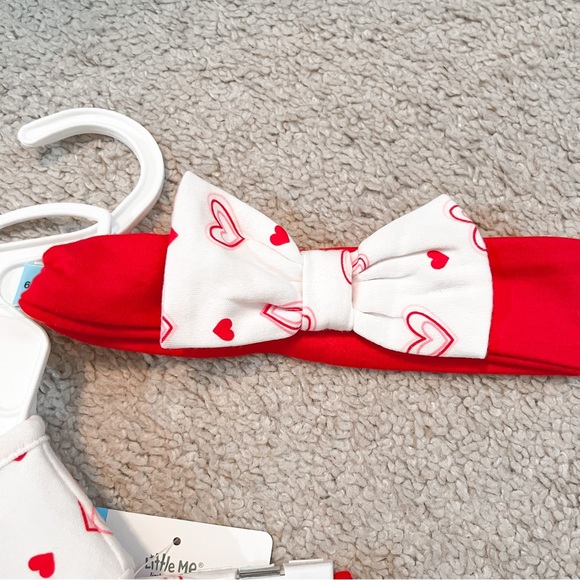 NWT Baby Girl Valentine matching top + leggings + bow outfit 6MO - Picture 5 of 5
